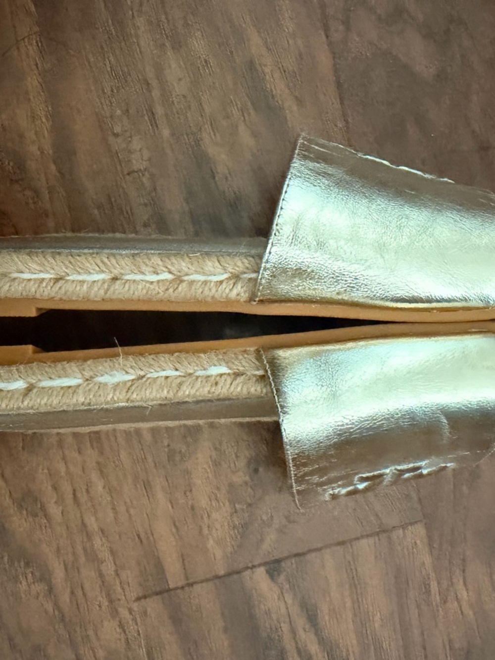 Tory Burch Metallic Gold Espadrille Slide Sandals - Picture 4 of 5